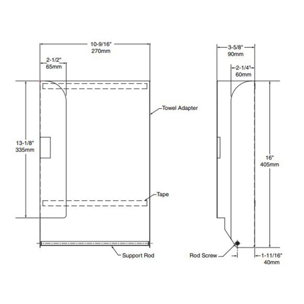 Bobrick B-3949 ClassicSeries® Surface-Mounted Convertible Paper Towel ...