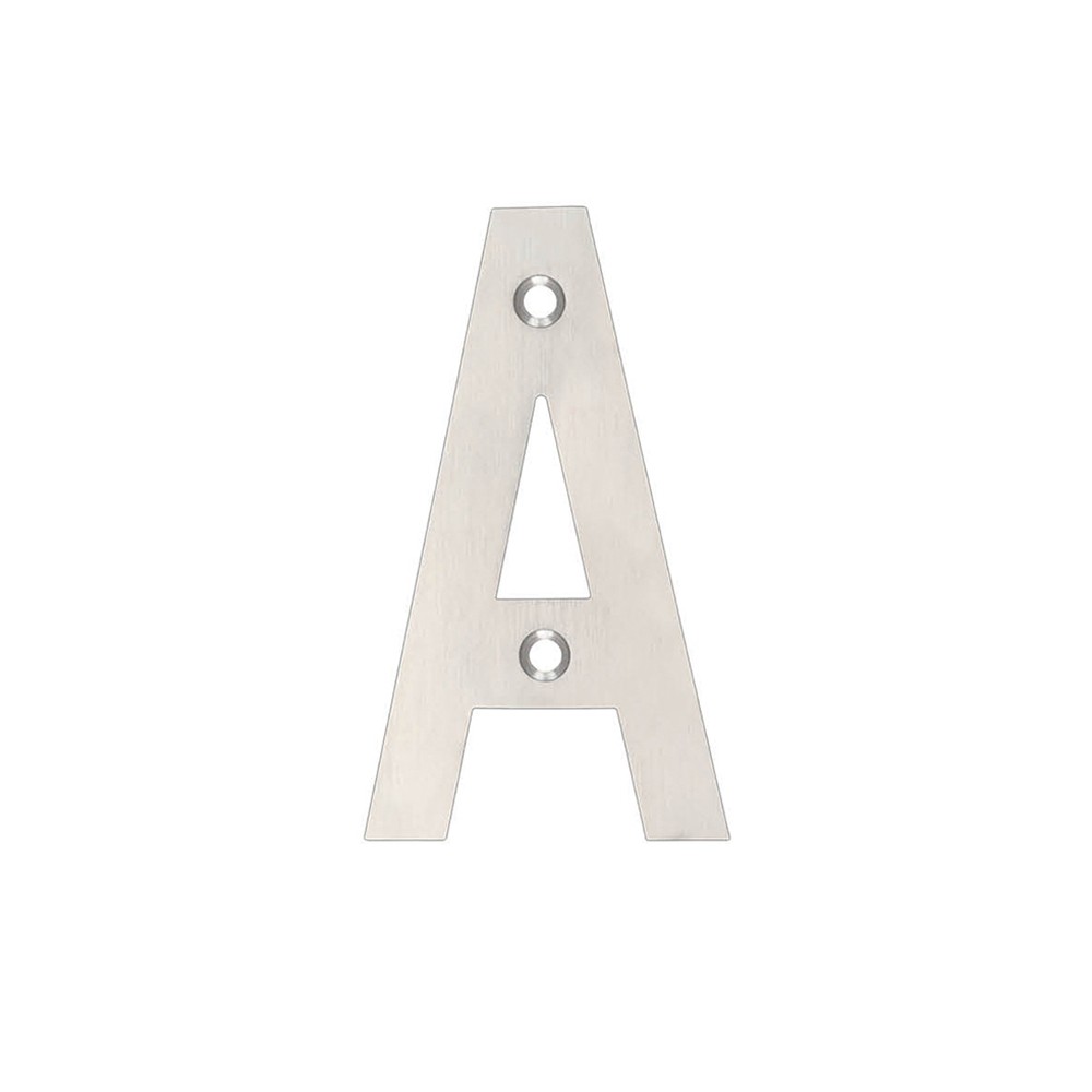 Satin Stainless Steel Antimicrobial Letter A - Available in 75mm & 100mm