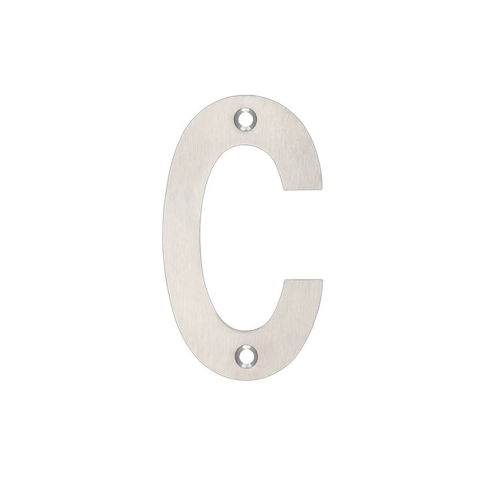 Satin Stainless Steel Antimicrobial Letter C - Available in 75mm & 100mm