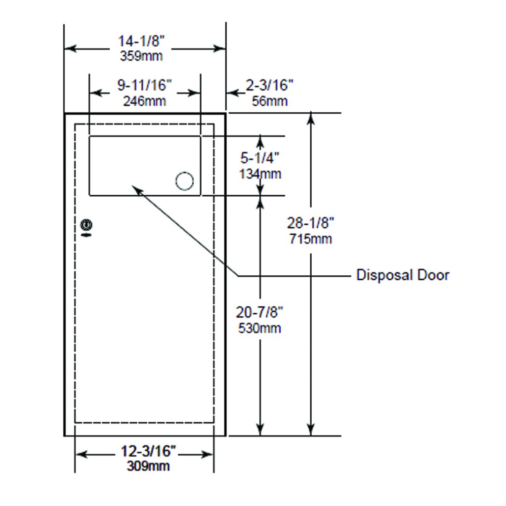 Bobrick B-35633 TrimLineSeries™ Recessed Waste Receptacle With Disposal ...