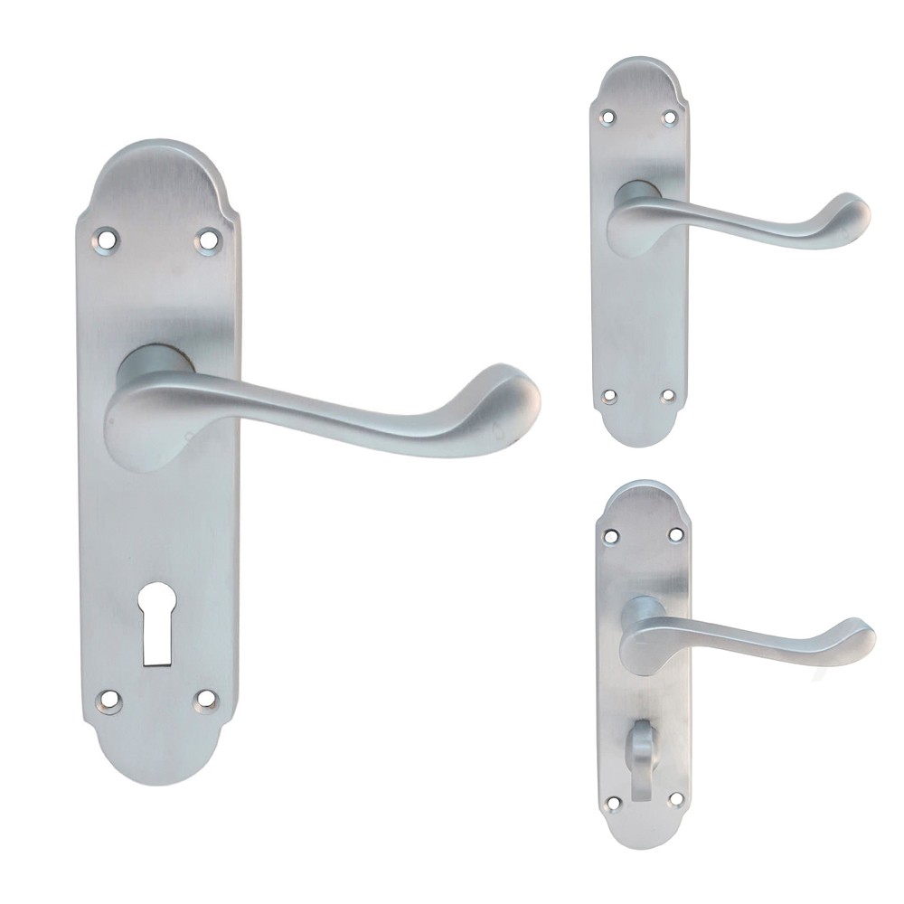 Carlisle Brass Oakley Lever on Plate - Satin Chrome Plate