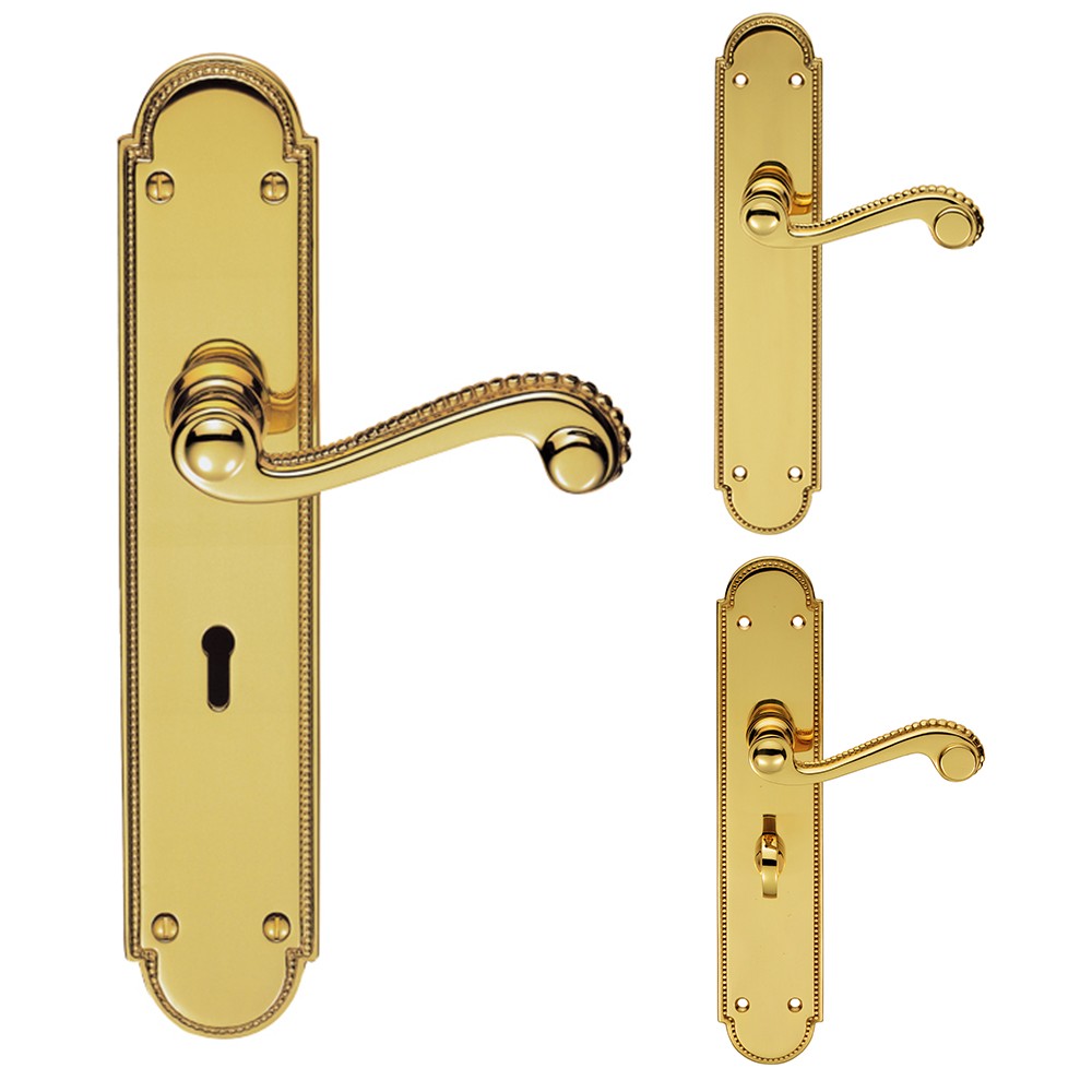 Carlisle Brass Chesham Lever on Long Lock Plate - Polished Brass