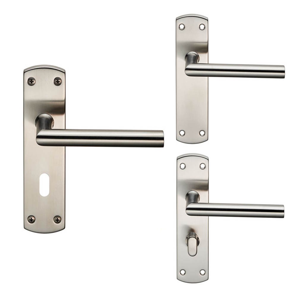 Carlisle Brass Eurospec Steelworx Residential Mitred Lever on Plate - Satin Stainless Steel