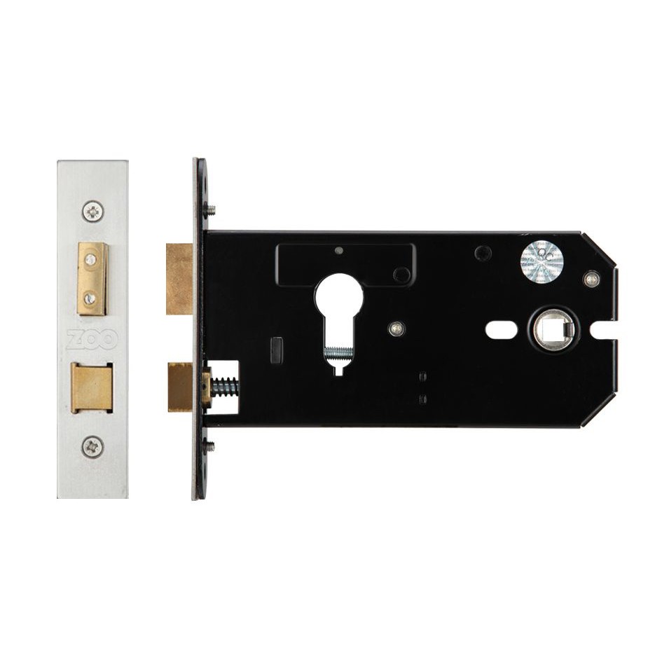 Satin Stainless Steel Horizontal Euro Mortice Sash Lock