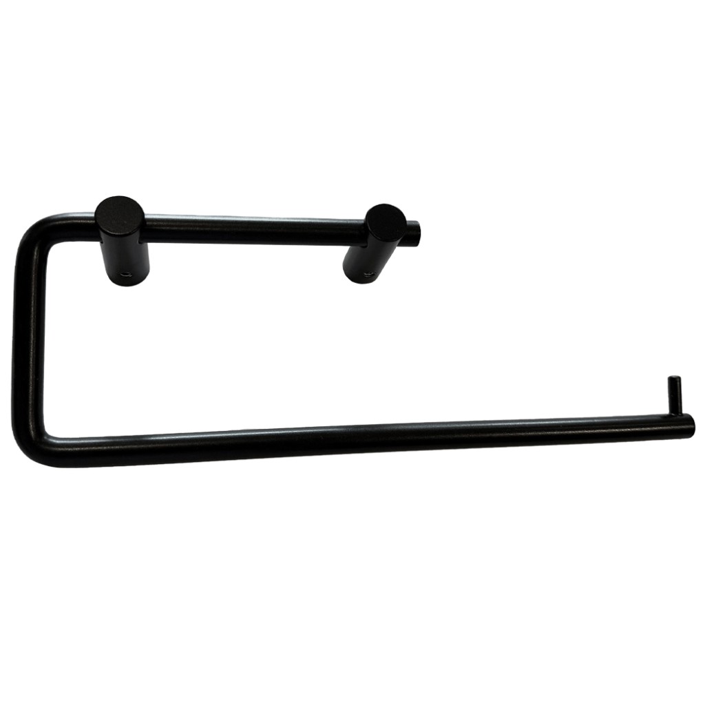 Matt Black Antimicrobial Eco-Friendly Double Toilet and Kitchen Roll Holder Secret Face Fixing