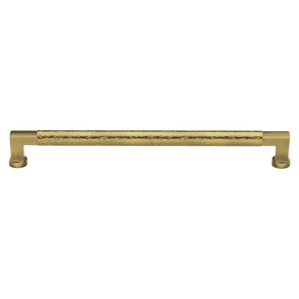 M Marcus Heritage Brass Cabinet Pull Bauhaus Hammered Design 254mm Centre to Centre