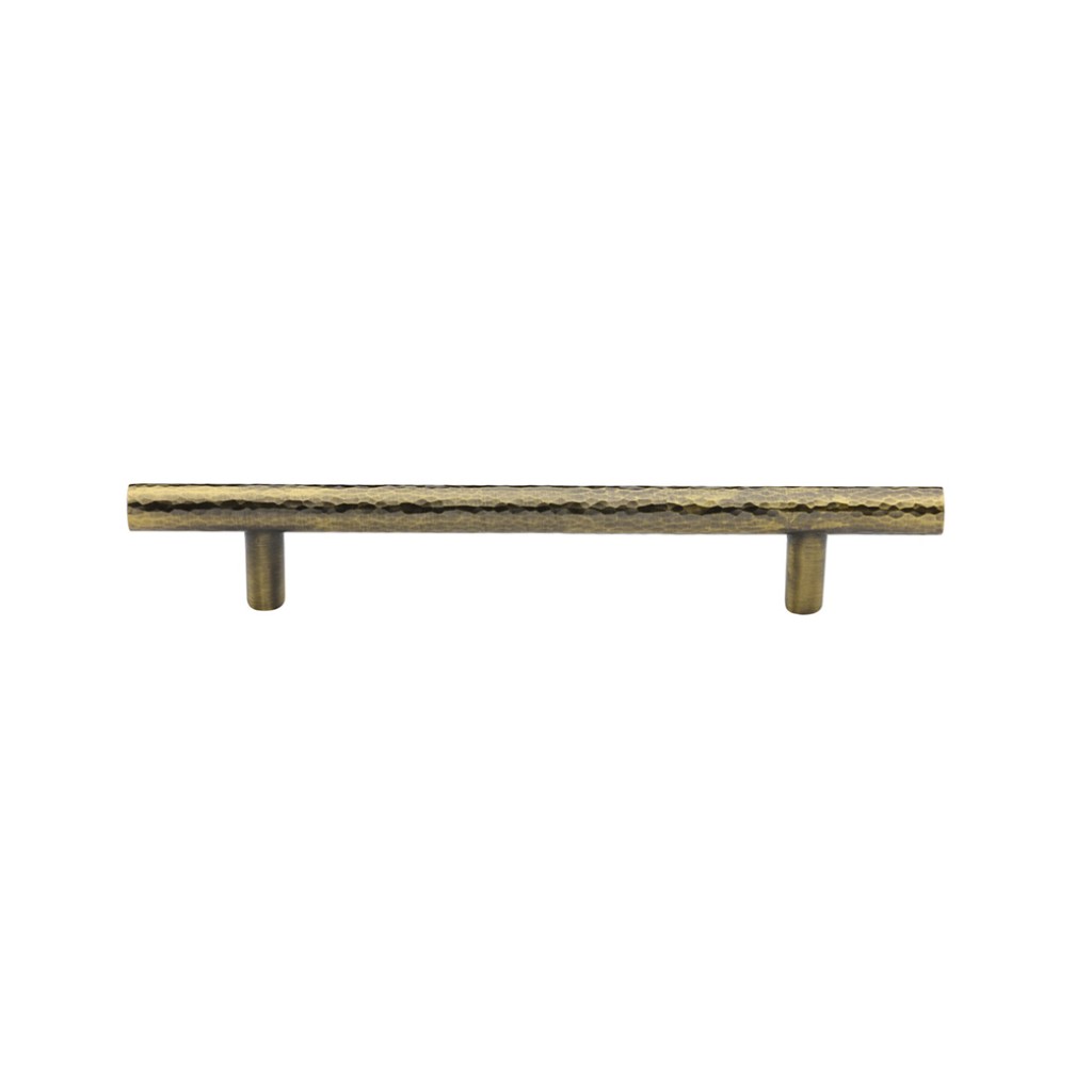 M Marcus Heritage Brass Cabinet Pull T-Bar Hammered Design 128mm Centre to Centre