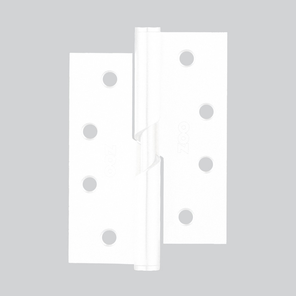 Matt White Antimicrobial Eco-Friendly Rising Butt Hinges 102mm x 76mm x 2.5mm