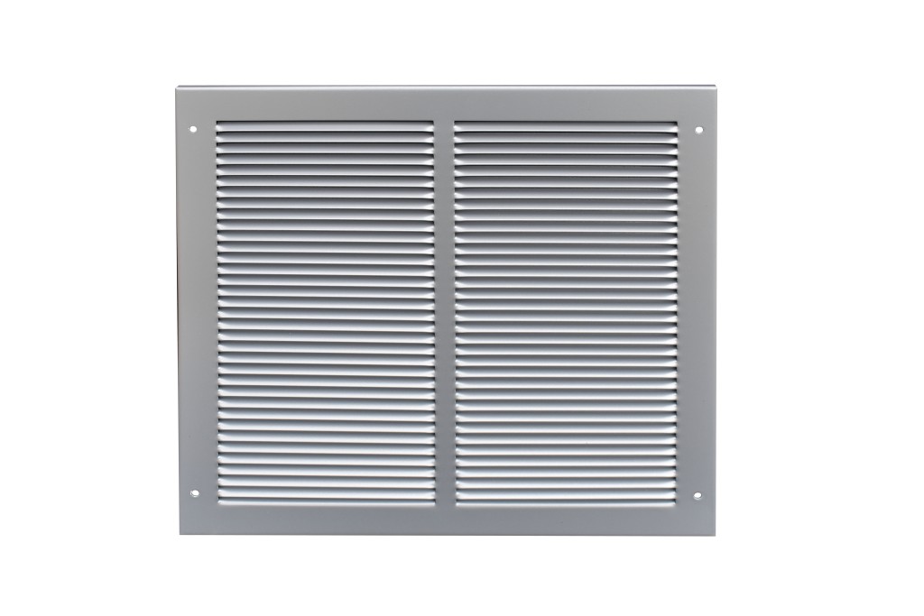 Louvered ventilator to suit Intumescent Fire Grilles – Height 195mm x various widths – Antimicrobial Silver