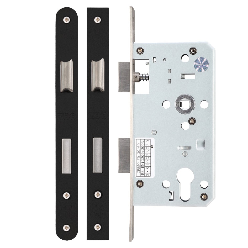 Matt Black Antimicrobial Eco-Friendly Heavy Duty Architectural DIN Euro Sash Lock Case (DDA)