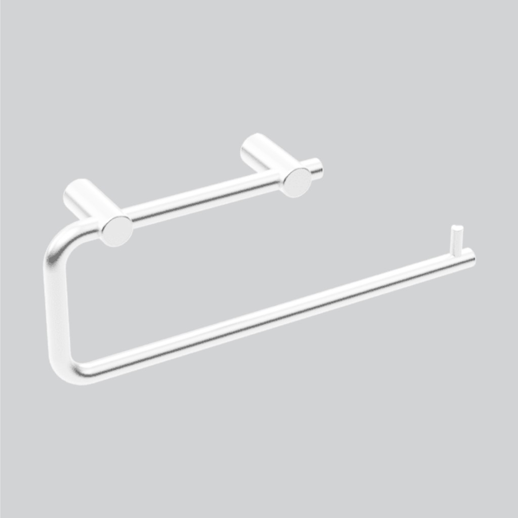 Matt White Antimicrobial Eco-Friendly Double Toilet and Kitchen Roll Holder Secret Face Fixing