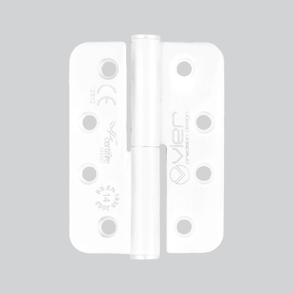 Matt White Antimicrobial Eco-Friendly Extremely Heavy Duty Right Hand Grade 14 Lift Off Hinges 102 x 76 x 3mm – Radius corners