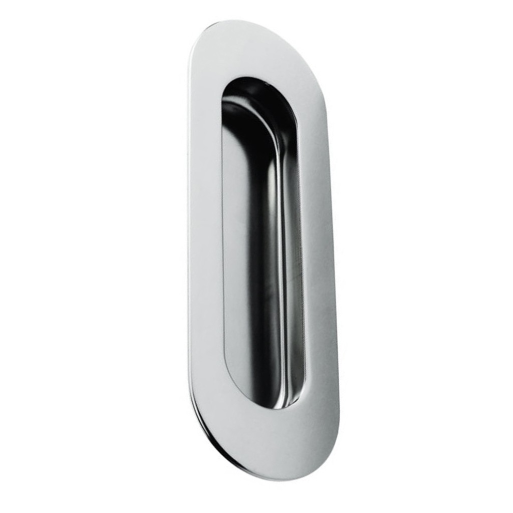 Radius Flush Pull 120 x 40mm – Polished Stainless Steel 