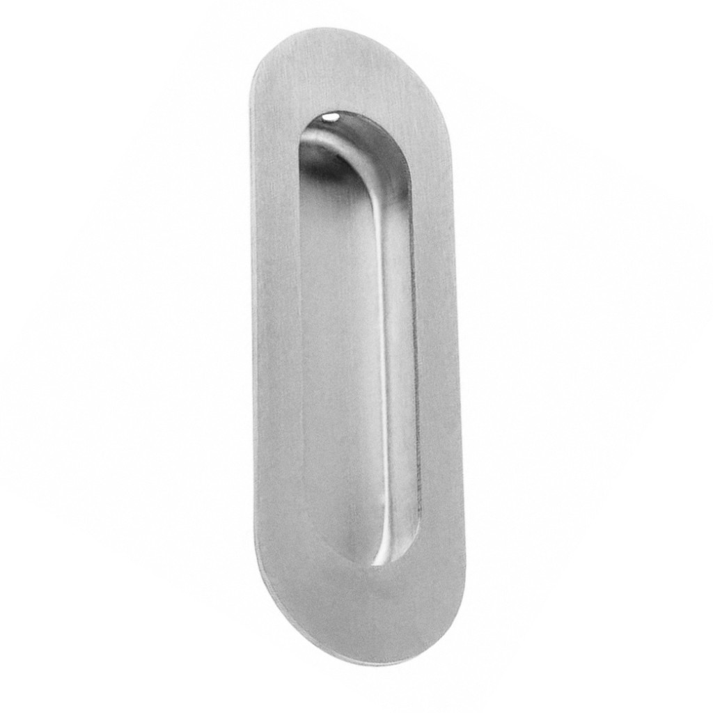 Radius Flush Pull 120 x 40mm – Antimicrobial Satin Stainless Steel