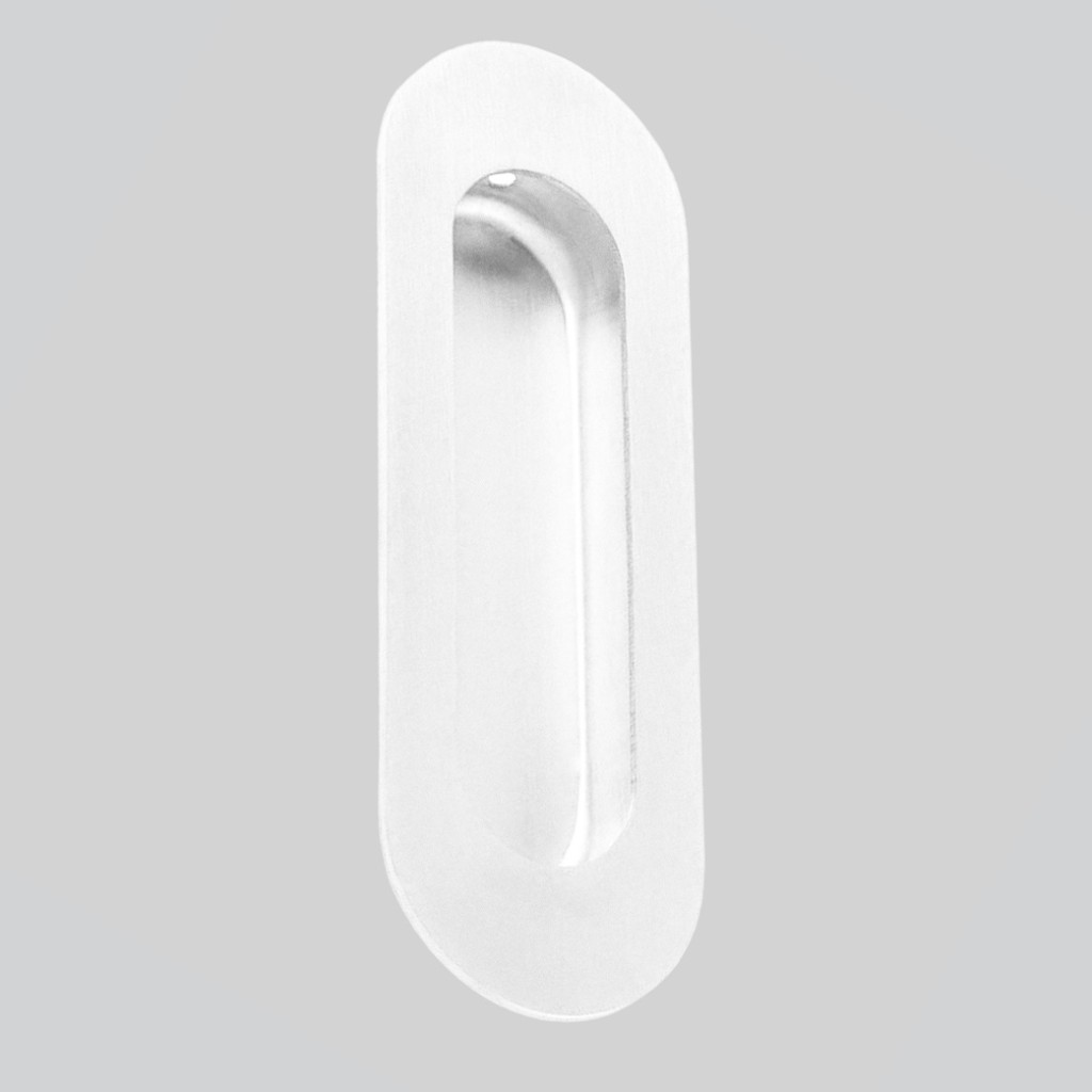 Radius Flush Pull 120 x 40mm – Antimicrobial Eco-Friendly Matt White