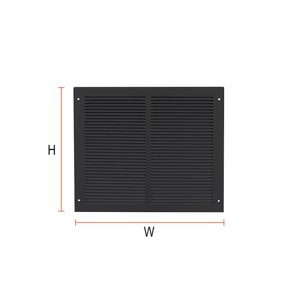 Fixed Louvered vent – (W) 295mm x (H) 295mm – Matt Black