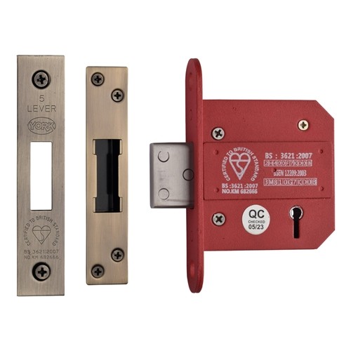 York British Standard 5 Lever Deadlock 77mm