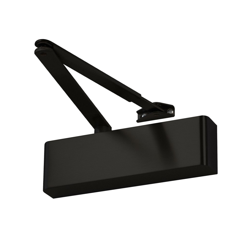 Medium Duty Adjustable Power Hydraulic Door Closer – Antimicrobial Eco-Friendly Matt Black