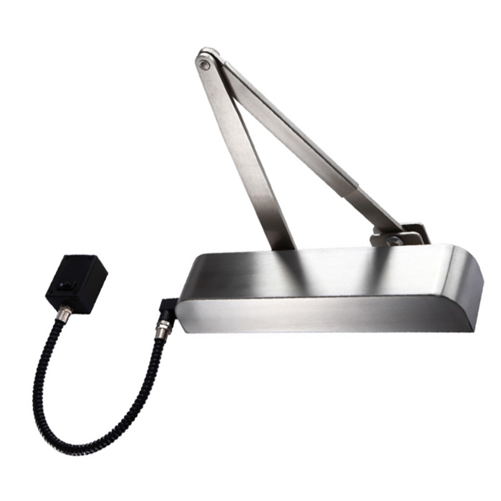 Electromagnetic Hold Open / Swing Free Door Closer (E-mag Closer) – Self-Sanitising Antimicrobial Satin Stainless Steel