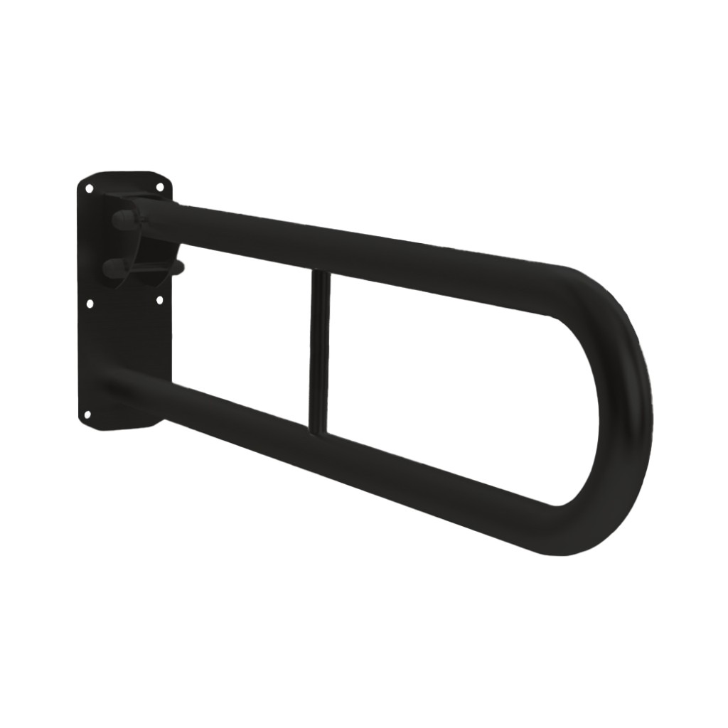 Double Arm Hinged Support Drop Down Rail – Antimicrobial Eco-Friendly Matt Black