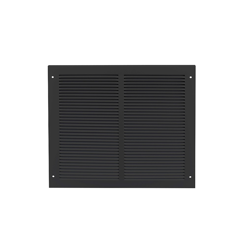 Louvered ventilator to suit Intumescent Fire Grilles – Height 195mm x various widths – Antimicrobial Eco-Friendly Matt Black