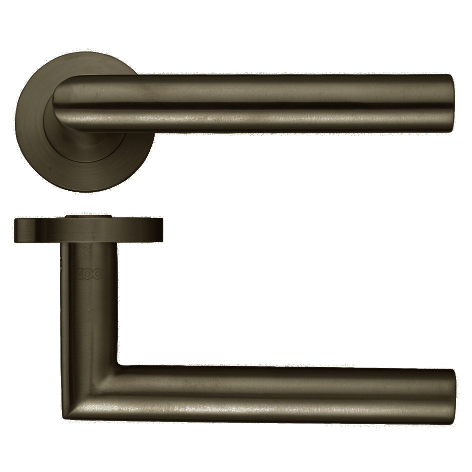 Adonic Matt Bronze Round Rose Mitred Lever Handles – Push on Rose (Sprung)