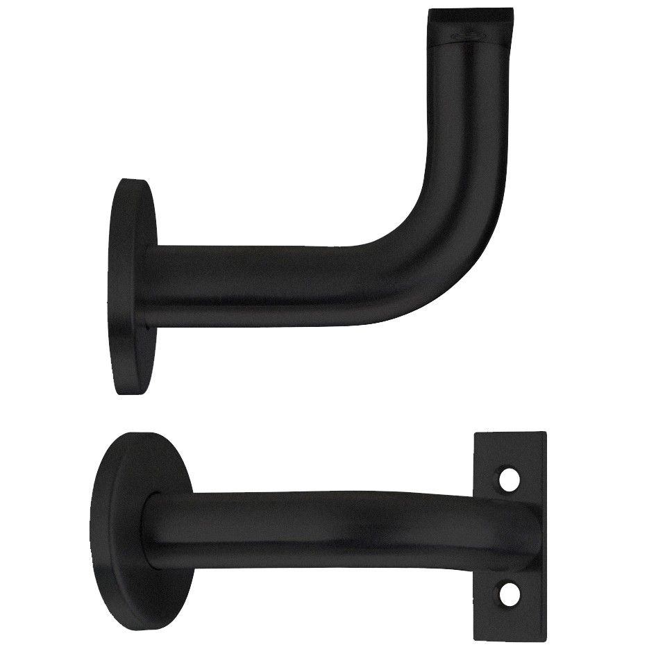 Matt Black Antimicrobial Eco-Friendly Concealed Face Fixing Handrail Brackets