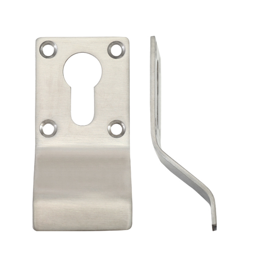 Satin Stainless Steel Antimicrobial Euro Cylinder & Key Door Pulls