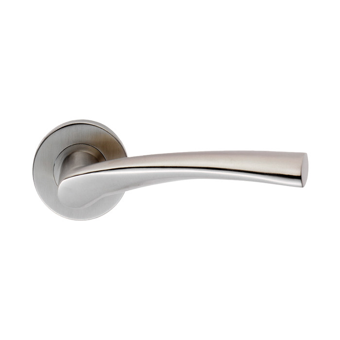 Carlisle Brass Eurospec Designer Lever on Sprung Round Rose - Satin Stainless Steel