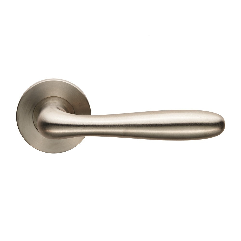 Carlisle Brass Eurospec Peninsula Lever on 6mm Slim Fit Sprung Round Rose - Satin Stainless Steel