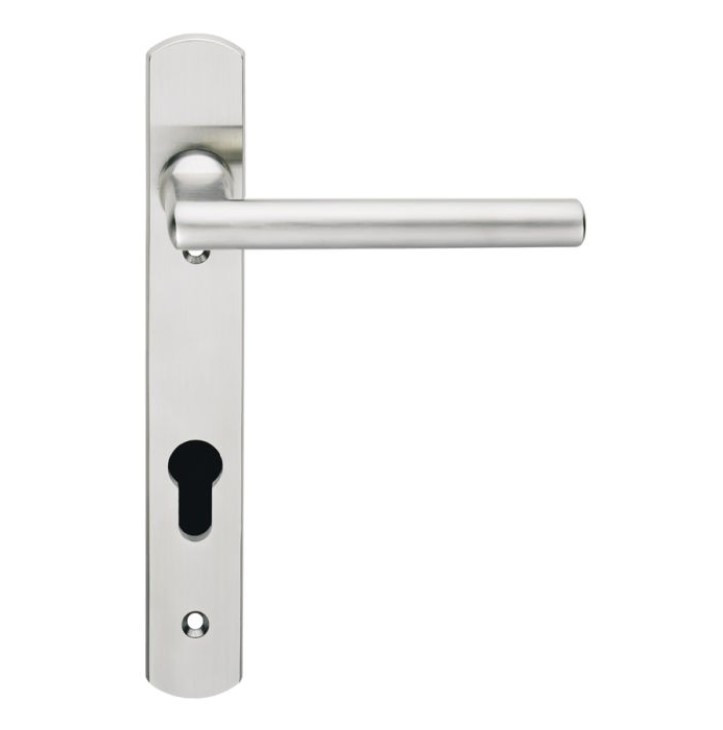 Carlisle Brass Eurospec Steelworx 316 Narrow Plate Straight Lever on Euro Plate - Satin Stainless Steel