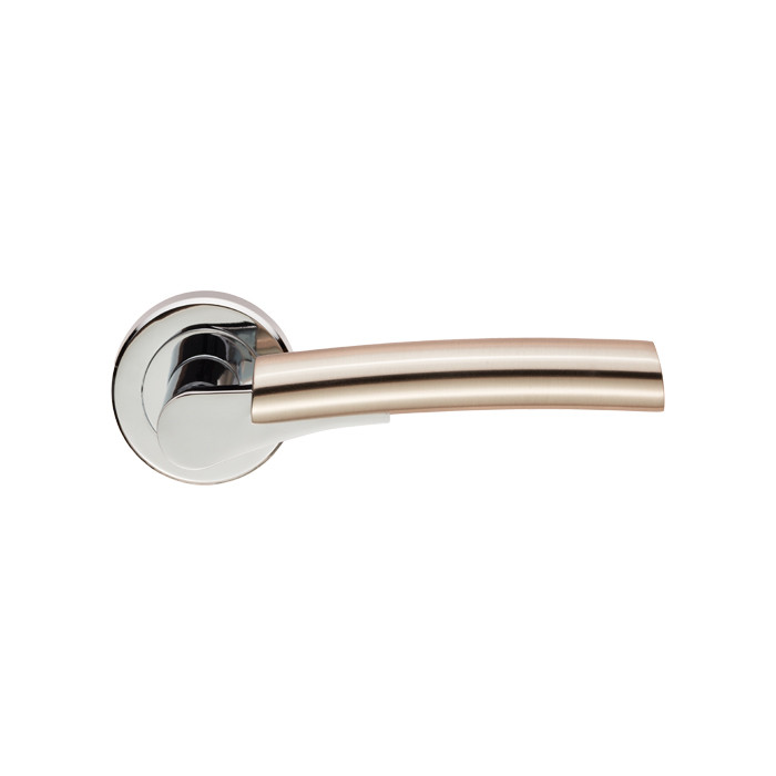 Carlisle Brass Serozzetta Valiant Lever on Rose - Polished Chrome Plate/Satin Nickel Plate