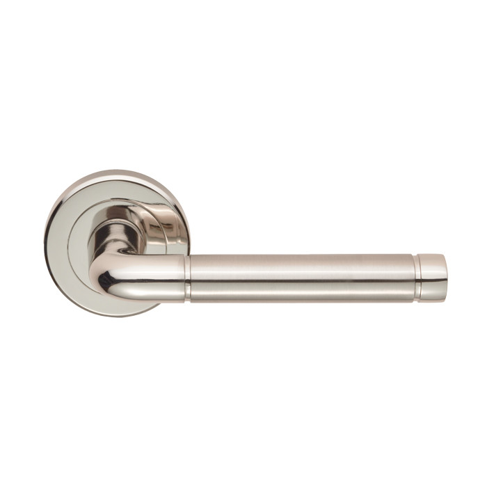 Carlisle Brass Serozzetta Quaranta Lever on Round Rose - Bright/Satin Nickel Plate