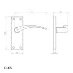 Carlisle Brass Wing Lever on Plate - Polished Chrome Plate