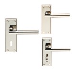 Carlisle Brass Serozzetta Sessanta Lever on Lock Plate - Bright/Satin Nickel Plate