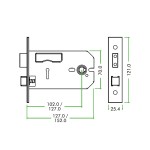 Anti-tarnish Brass Horizontal 3 Lever Mortice Sash Lock