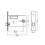 Anti-tarnish Brass Horizontal Mortice Latch