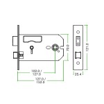 Anti-tarnish Brass Hortizontal Mortice Bathroom Lock