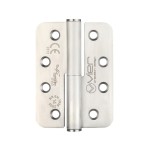 Satin Stainless Steel Antimicrobial Extremely Heavy Duty Left Hand Grade 14 Lift Off Hinges 102 x 76 x 3mm – Radius corners