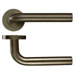 Adonic Matt Bronze Round Rose Straight Lever Handles – Push on Rose (Sprung)