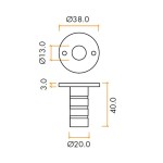 Adonic Matt Bronze Dust Excluding Socket for Flush Bolts - Timber 