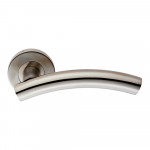 Carlisle Brass Eurospec Curved Lever on Sprung Round Rose - Grade 304 Satin Stainless Steel