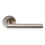 Carlisle Brass Eurospec Mitred Lever Oval Bar on Sprung Round Rose - Satin Stainless Steel