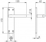 Carlisle Brass Eurospec Steelworx Residential T Bar Lever on Lock Plate - Satin Stainless Steel