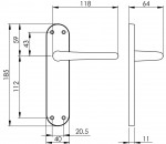 Carlisle Brass Manital Lilla Lever on Plate - Satin Chrome Plate