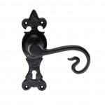 Carlisle Brass Curly Tail Lever on Plate - Antique Black