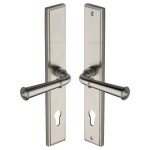 M Marcus Heritage Brass Colonial Multi-Point Door Lever Handle on Euro Lock Plate