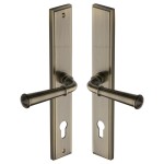 M Marcus Heritage Brass Colonial Multi-Point Door Lever Handle on Euro Lock Plate