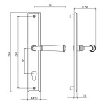 M Marcus Heritage Brass Colonial Multi-Point Door Lever Handle on Euro Lock Plate