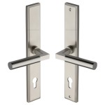 M Marcus Heritage Brass Bauhaus Multi-Point Door Lever Handle on Euro Lock Plate